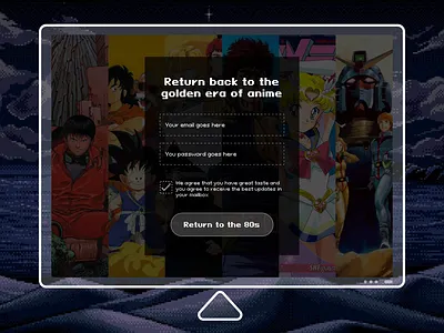 [Retro] Sign Up | Daily UI #001 001 anime anime website dailui 001 dailyui design graphic design log in mockup pixel art register retro retro landing page retro ui retro website sign in sign up sign up page ui ui design