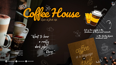 The Coffee House branding business ideas coffee coffee shop colourful graphic design illustration logo logo design motion graphics poster design promotion ui