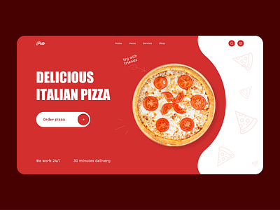 Pizza delivery Home page design 2023 delivery design figma homepage illustration landing photoshop pizza typography ui ux vector web web design