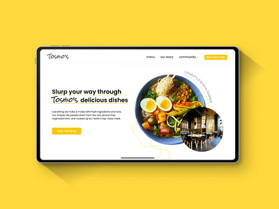 Toshio's Landing Page concept website design food beverage site graphic design landing page ui ui design ui layout uiux ux design web design website website design