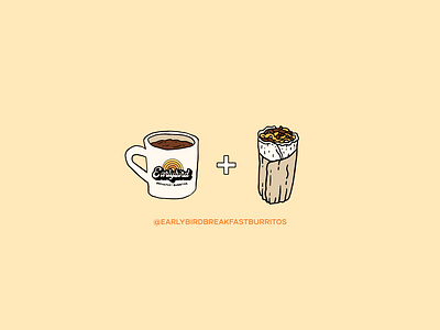 Coffee + Burrito branding breakfast breakfast burrito burrito coffee coffee mug color design earlybird graphic design hand drawn illustration illustrations illustrator marketing morning morning breakfast mug