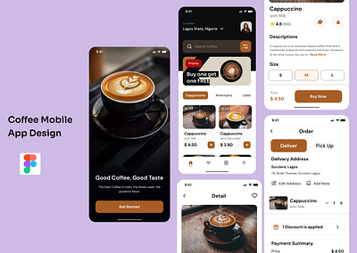 Coffee Shop Mobile UI Design coffee app delivery app mobile ui product design ui ui design uiux