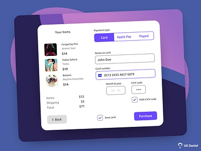 Daily UI #002: Credit Card Checkout 002 app branding card checkout credit dailyui design graphic design illustration interface pay payment store ui visual