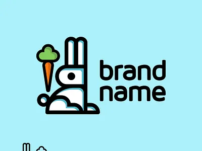 Rabbit & Carrot Logo 2023 logo animation branding carrot design graphic design icon illustration logo pet logo rabbit logo zoo