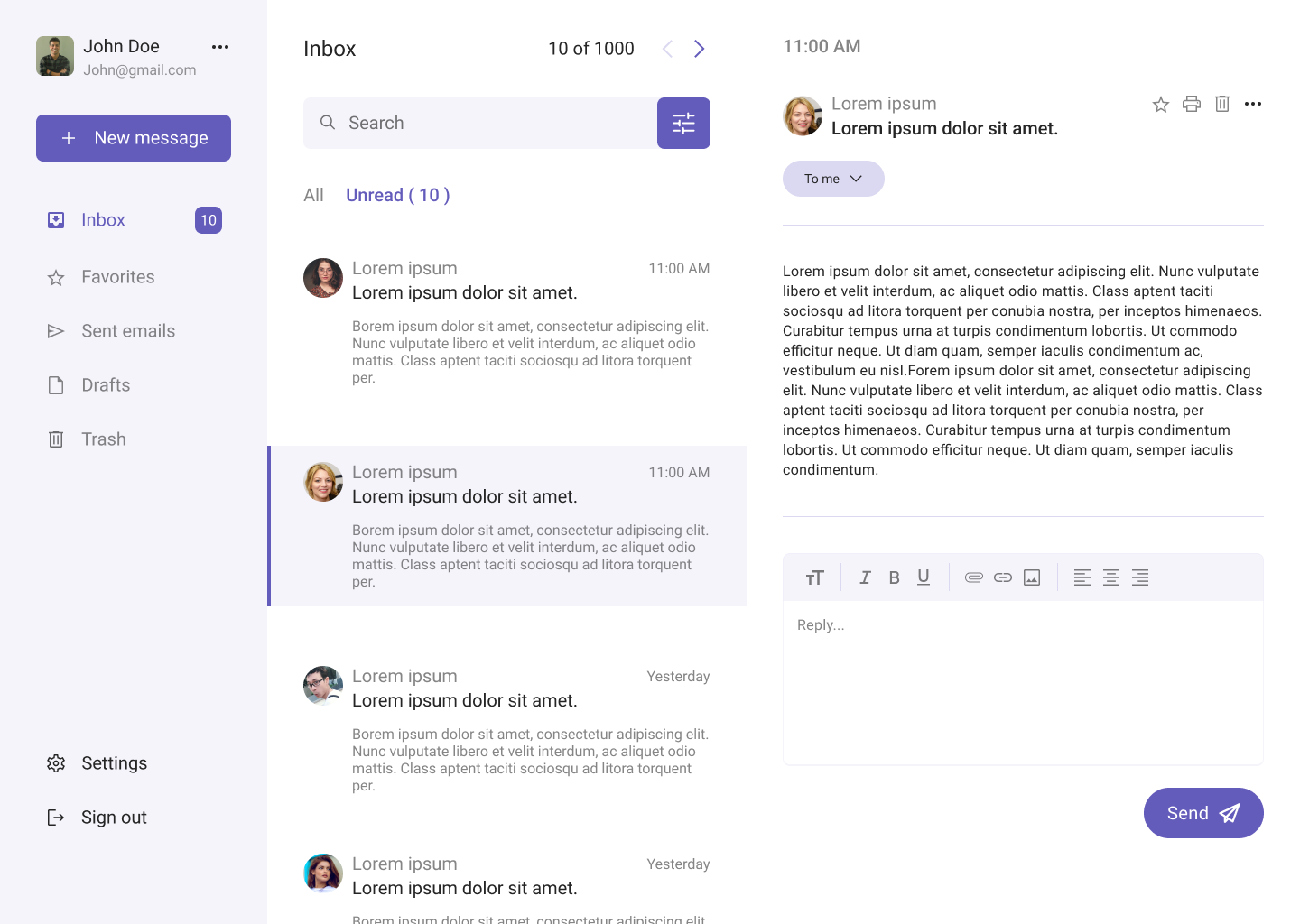 Email template web app ui by Menna Sayed on Dribbble