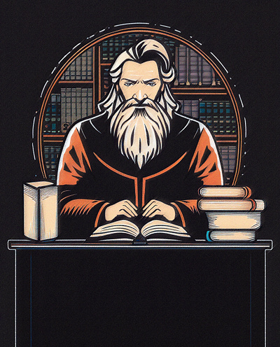Wizard In the Library animation design graphic design illustration