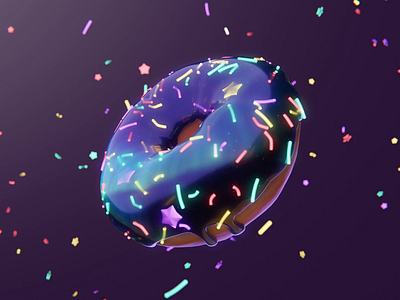 Deep Space Donut 3d 3dillustration blender blenderdonut cute donut illustration space