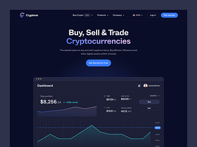 Cryptova - Buy, Sell and Trade Crypto Exchange (Website) ui