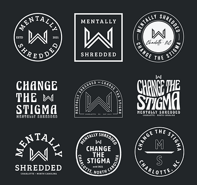Apparel designs for Mentally Shredded branding graphic design logo typography vector