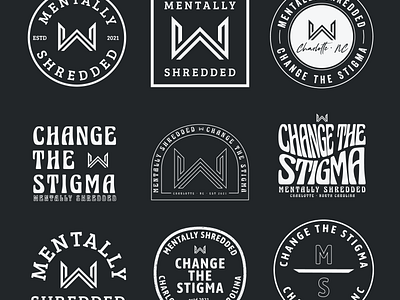 Apparel designs for Mentally Shredded branding graphic design logo typography vector