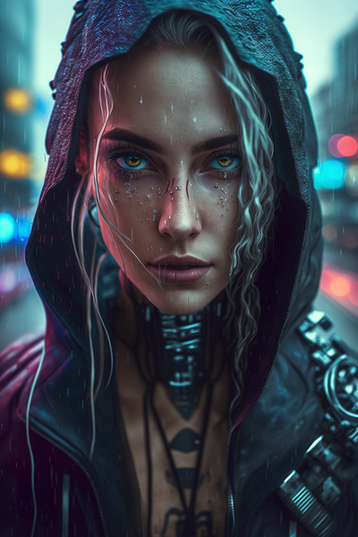 Cyberpunk aesthetic graphic design