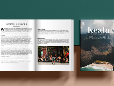 Curriculum book design for the Keala Foundation curriculum design graphic design indesign typography