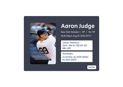 Daily UI Day 45 baseball daily ui daily ui day 45 dailyui day 45 design info info card sports stats ui ux