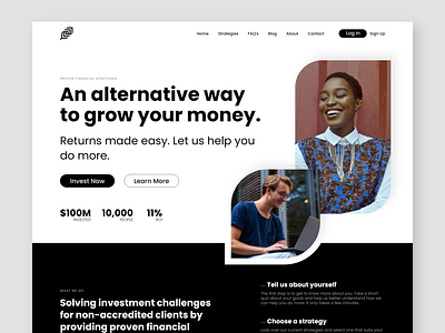 Investment Website Hero Section design graphic design ui ux web design