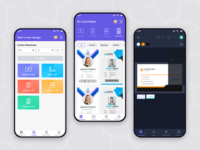 Business Card Maker - App Design UI animation branding card employee card graphic design id illustration logo ui