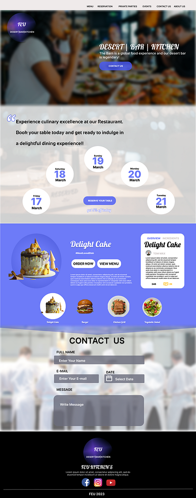 Restaurant Website branding design figma hi fidelity logo restaurant typography ui ux website