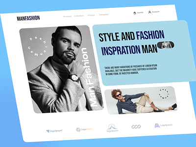 Exploration - Fashion Website - Hero Section branding clean design fashion fashion website fashionweb graphic design header hero section home page landing man fashion motion graphics style ui ux web design web header webpage website