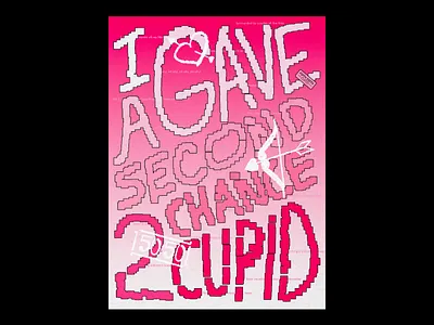 Fifty Fifty "Cupid" — Lyric Poster design illustration lettering lyric music poster poster design print song type typo typography