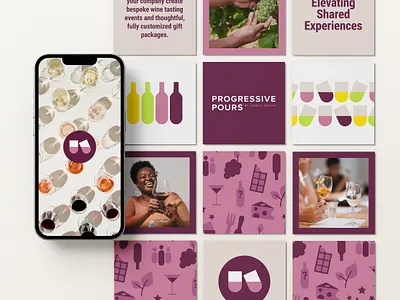 Progressive Pours Launch brand development brand strategy creative direction iconography marketing pattern design social media design web design