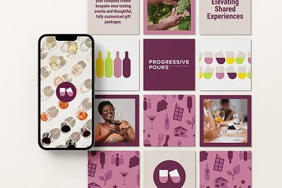 Progressive Pours Launch brand development brand strategy creative direction iconography marketing pattern design social media design web design