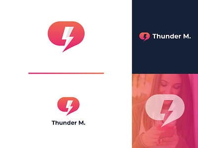 Thunder Chat app branding chat clean creative design graphic design illustration logo logodesign logomind message minimalist thunder ui vector