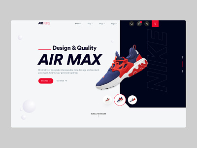 Nike Air Max Hero adidas clean ecommerce ecommerce website fashion footwear home page landing page nike air nike shoes online shop shoes app shoes store shopify website sneakers web design website woocommerce