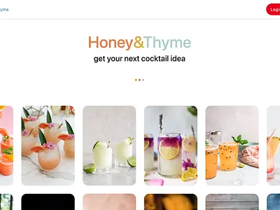Honey&Thyme Pinterest Clone for cocktails full stack ui design web design web development