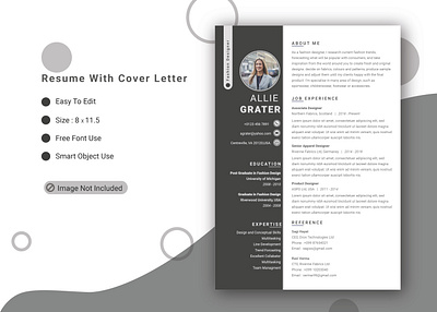 Minimal Resume Design with Cover Letter coverletter cv design graphic design graphics illustrator resume resume design vector