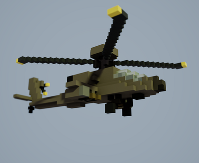 AH-64 Apache Longbow 3d ah 64 ah64 apache graphic design helicopter magicavoxel military voxel
