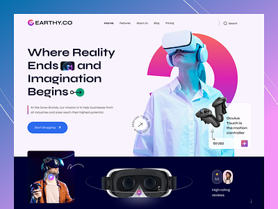 Virtual Reality VR landing page ar vr branding builder creative earthy color agency ecommerce graphic design landing page oculus ui ux ux virtual reality vr website