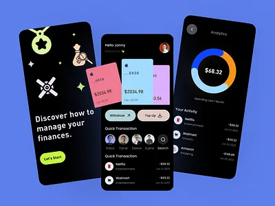 Finance App Concept app design banking app coin fibabce app fintech fintech app ios mobile app mobile finance mobile wallet money transfer nooktiva nooktiva mobile app payment saving transaction ui ui design uiux wallwt app