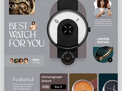 Watch Selling Online Shop E-commerce landing page apple watch brand branding creative e commerce eshop gadgets gear hand watch landing page luxury watch mockup online shop product rolex smart watch unique design watch watch website website