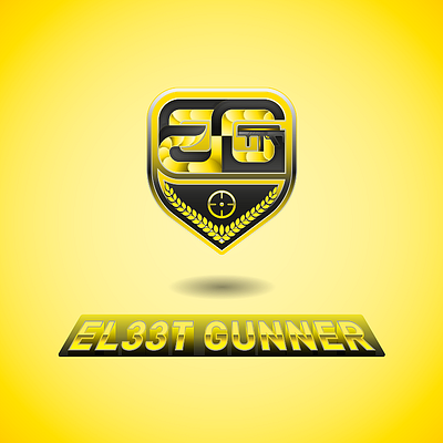 EL33TGUNNER (Logo) colour design game gaming gold gun logo stream twitch vector