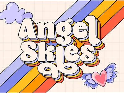 Sugar Peachy - Retro Soft Family 60s 70s cartoon colorful comic cool emblem family fancy font fun funky groovy hippie playful pop culture retro sticker variable vintage