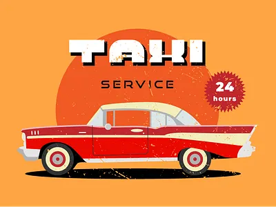 Визитка для сервиса такси в ретро стиле retro taxi taxi retro
