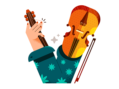 36 days of type - V for Violin 36 days of type flat geometric illustration music simple vector violin