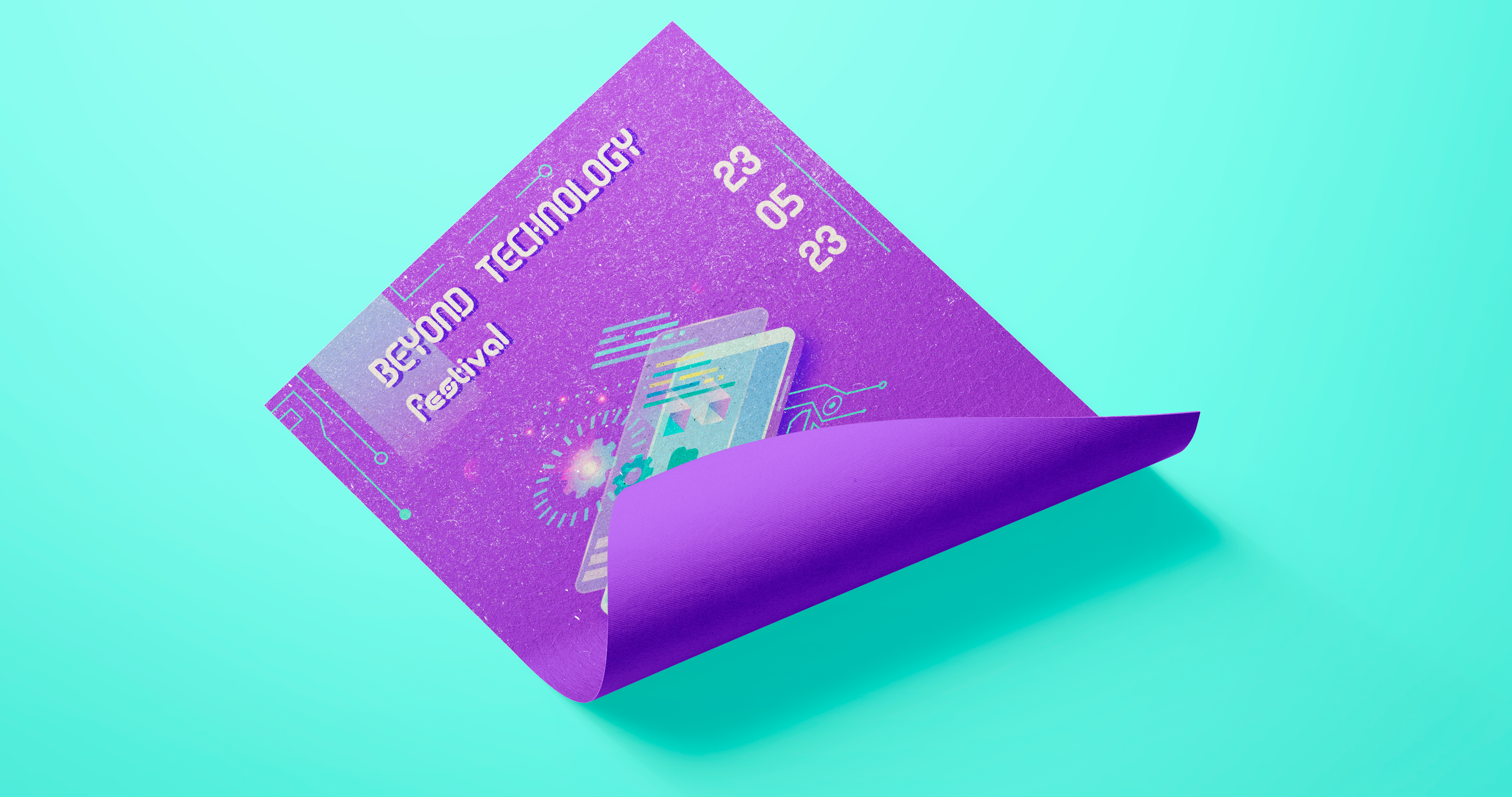 Флаер для фестиваля cloude fest festival phone smart tecno tecnofest