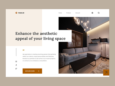 Furniture Web Site Design: Hero Section best shot colors decor design furniture home interior landing page landingpage ui ux web website
