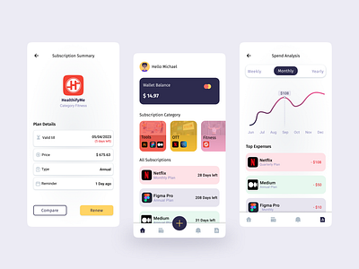 Subscription Management App - UI Design app design dailydesign ui