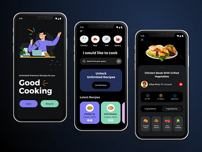 Cooking learning app app app design cooking cooking app uiux