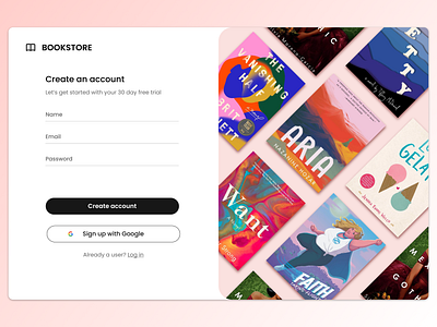 Bookstore Signup Page - UI Design books bookstore branding design figma signin signup ui ux