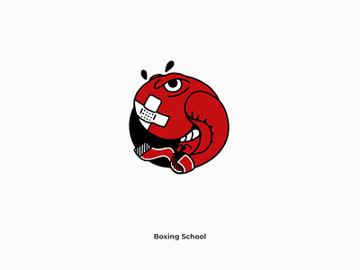 Boxing School angry art boging box brand glove illustration logo procreate school