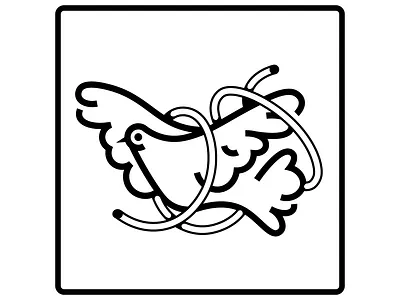 the chained pigeon black graphic design illustration line logo ui vector