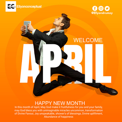 Happy new month (April) graphic design
