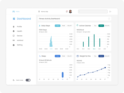 Fitness Web System Dashboard app dashboard design fittness ui ux web system