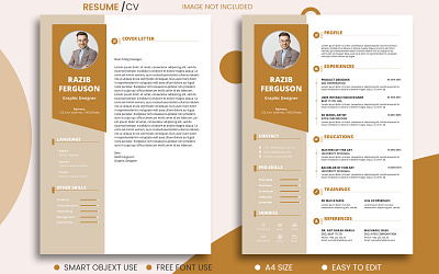 Professional & Modren 2 Pages Resume/Cv Template branding des design graphic design illustration logo typography ui ux vector