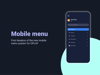 Mobile menu exploration app design system menu mobile oplaf ui