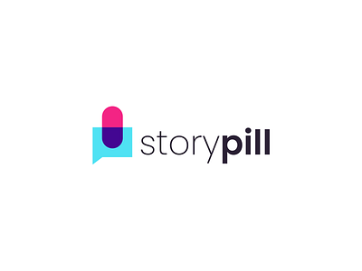 Storypill chat clever combined design exchane iconic logo logodesign minimalist minimalistic negative space pill story storypill talk