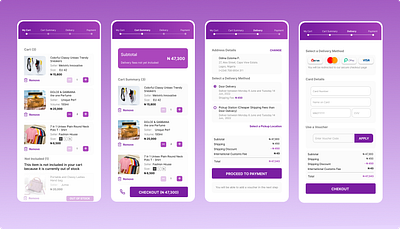 E-commerce Mobile Checkout Screens checkout screen dailyui e commerce ui