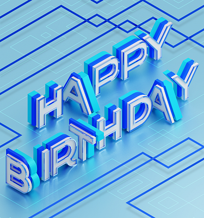 Typo for Birthday 3d 3d artist 3d composition 3d illustration design typography